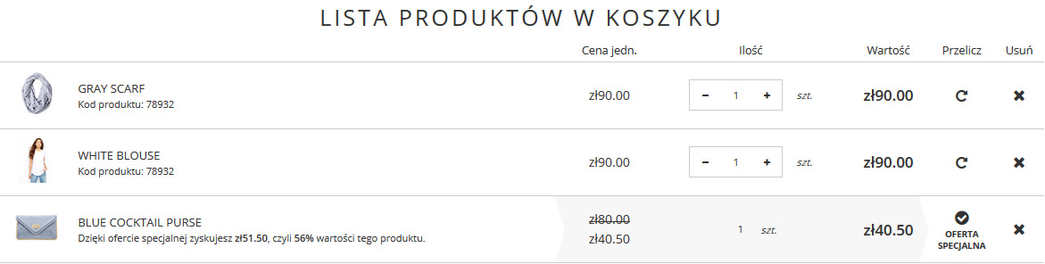 Naliczanie rabatów oferty specjalnej