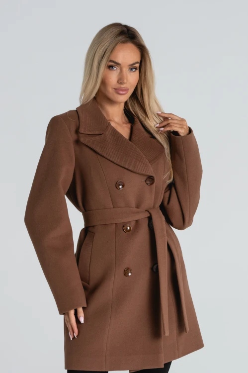PŁASZCZ DAMSKI AMELIA FLAUSZ CAMEL #3
