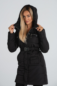 KURTKA MILENA DŁUGA MARSYLIA CZARNY