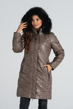 KURTKA DWUSTRONNA WANDA BRĄZOWO CZARNA